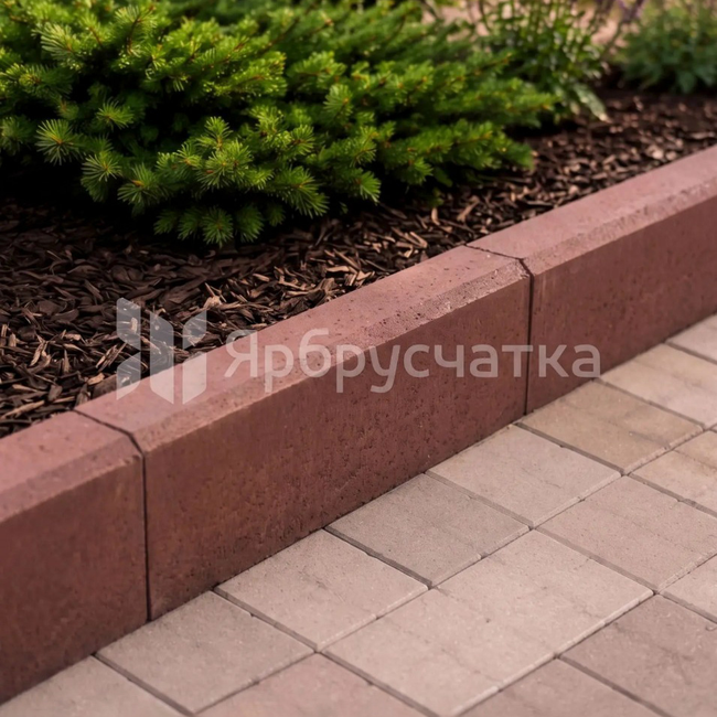 Бордюр тротуарный, красный