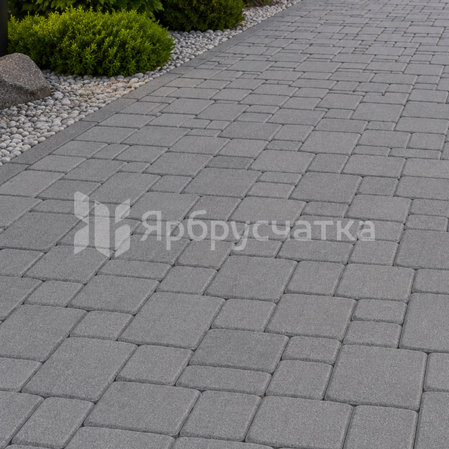 Тротуарная плитка Старый город ФСМ.6 серый
