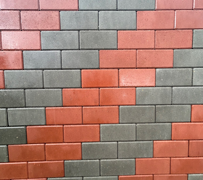 Композиция №4. Брусчатка серый/красный